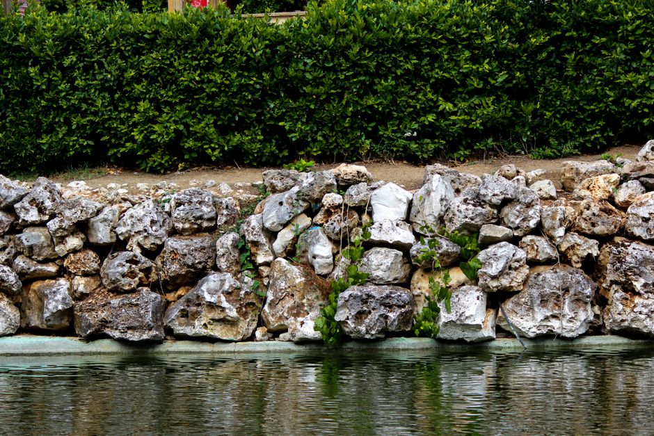 Retaining wall and pond in Herriman