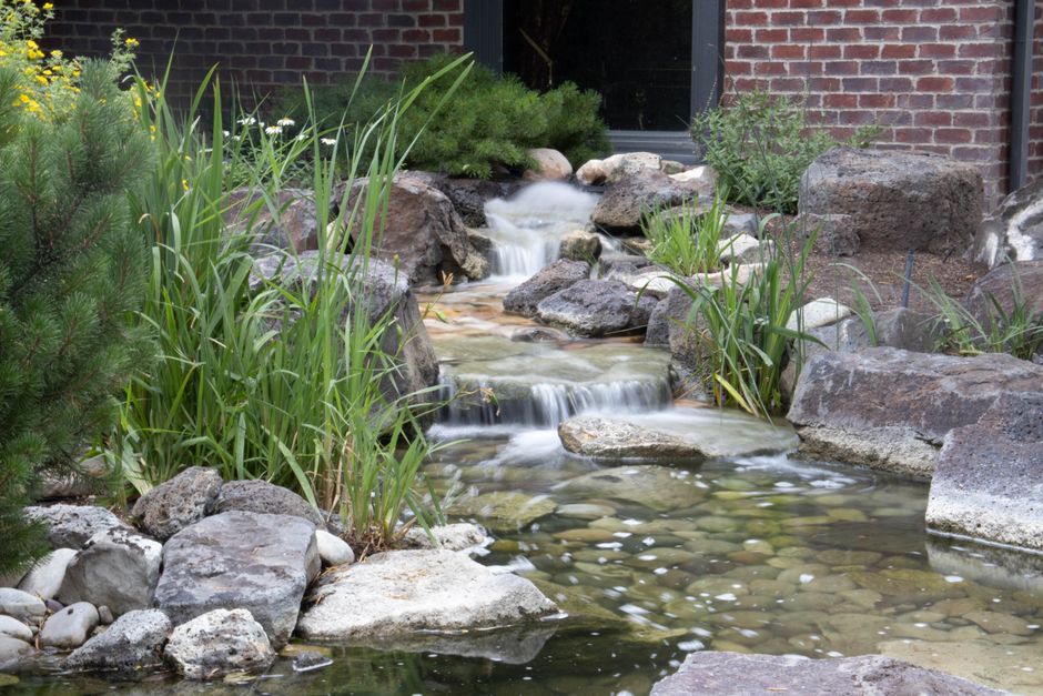 Backyard waterfall in Cottonwood Heights